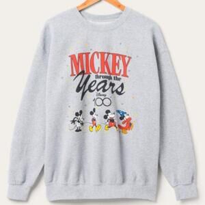 Mickey Through The Years 100 Sweatshirt Hoodie Retro 90S Collectio